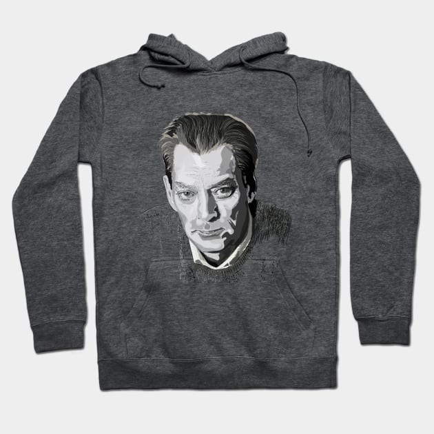 Portrait of Paul Auster Hoodie by Slownessi